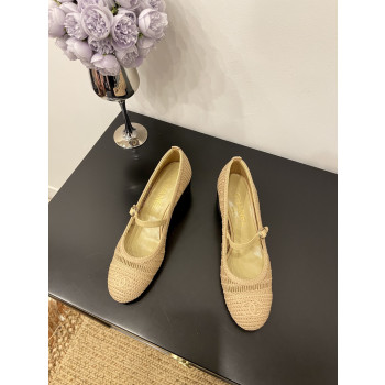 [ Chanel ] 샤넬 라피아 메리제인 플랫 힐