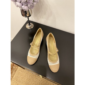 [ Chanel ] 샤넬 라피아 메리제인 플랫 힐