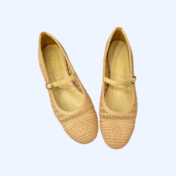 [ Chanel ] 샤넬 라피아 메리제인 플랫