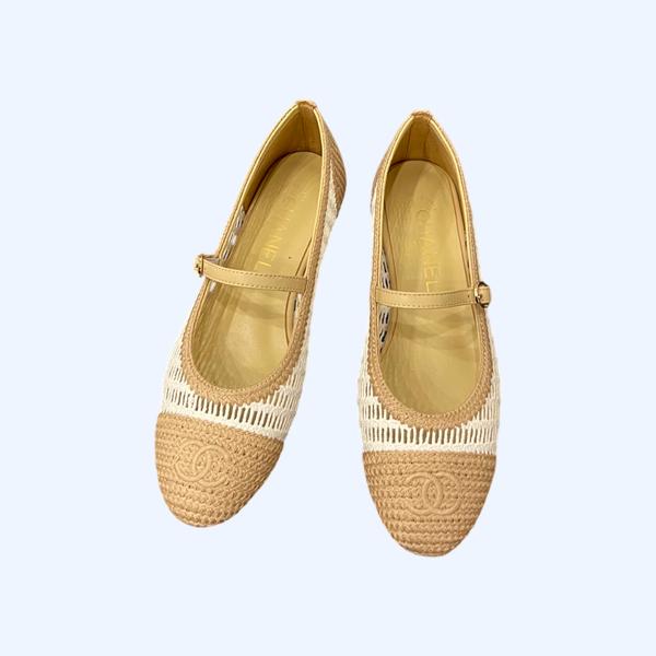 [ Chanel ] 샤넬 라피아 메리제인 플랫