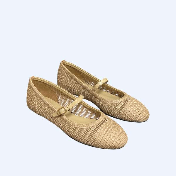 [ Chanel ] 샤넬 라피아 플랫 슈즈