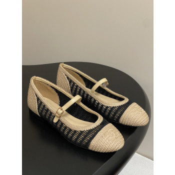 [ Chanel ] 샤넬 라피아 플랫 슈즈