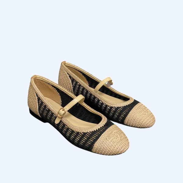 [ Chanel ] 샤넬 라피아 플랫 슈즈