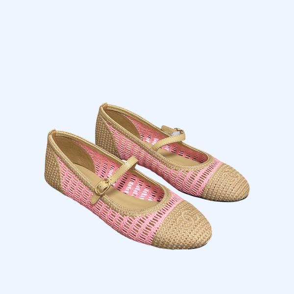 [ Chanel ] 샤넬 라피아 플랫 슈즈