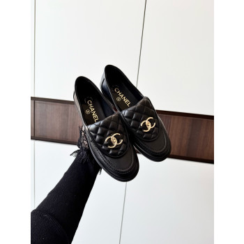 [ 샤넬 ] 2025 뉴 퀼팅 CC 로고 턴락 로퍼