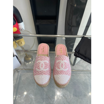 [ 샤넬 ] CC 로고 트위드 에스파듀 여성 샌들 슬리퍼
