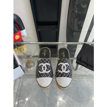 [ 샤넬 ] CC 로고 트위드 에스파듀 여성 샌들 슬리퍼