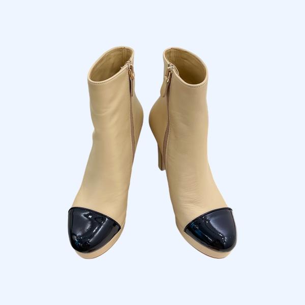 [ Chanel ] 샤넬 가죽 앵클 부츠