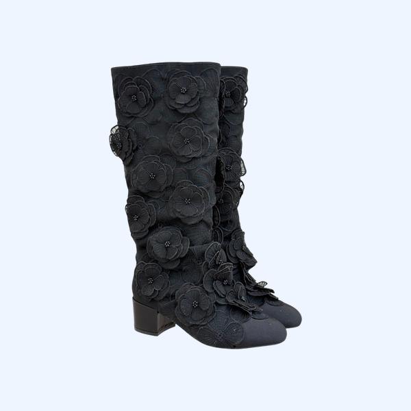 [ Chanel ] 샤넬 플라워 레이스 부츠
