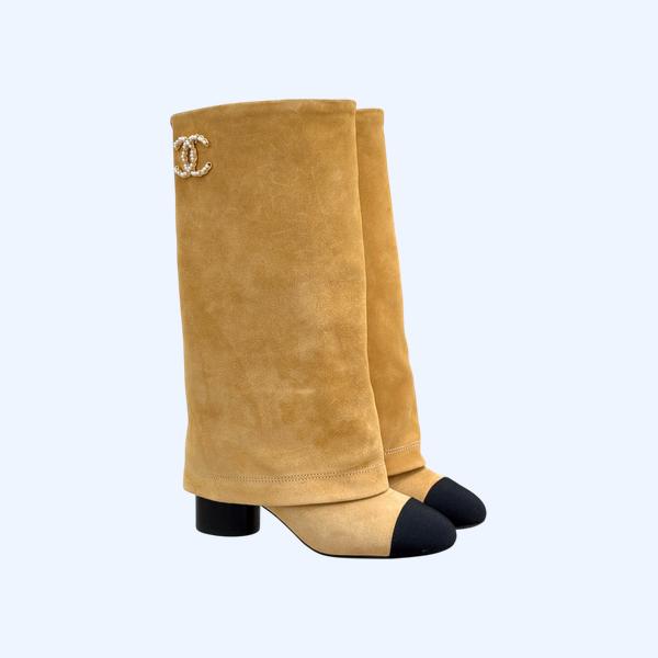 [ Chanel ] 샤넬 진주 CC 롱 부츠