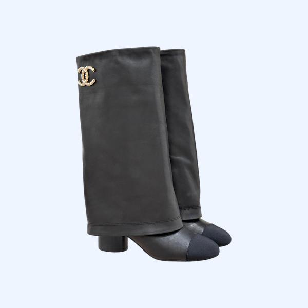 [ Chanel ] 샤넬 진주 CC 롱 부츠