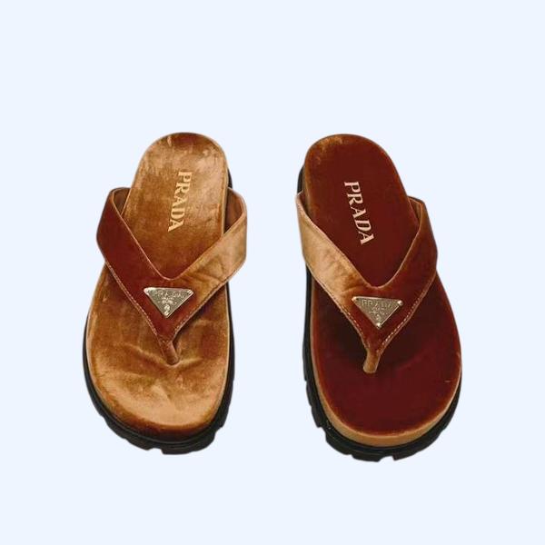 [Prada] 프라다 벨벳 조리 샌들