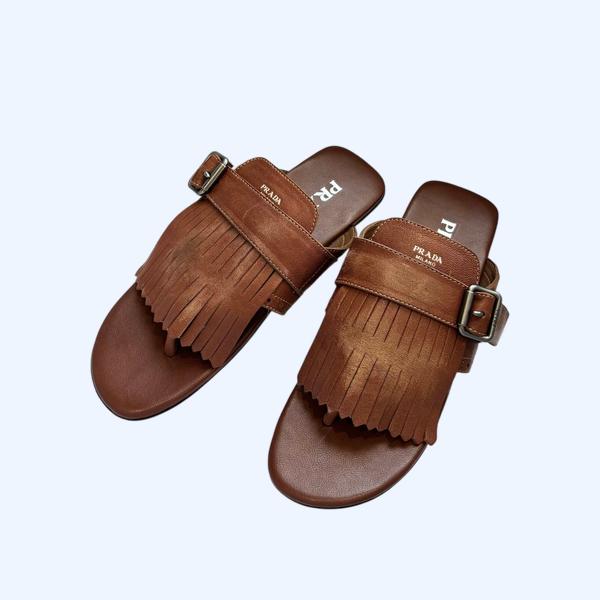 [ Prada ] 프라다 셔플 가죽 통 샌들