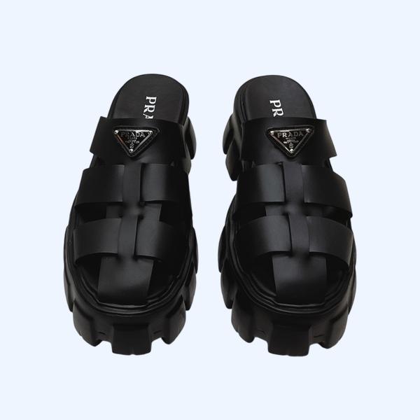 [ Prada ] 프라다 러버 모놀리스 슬라이드