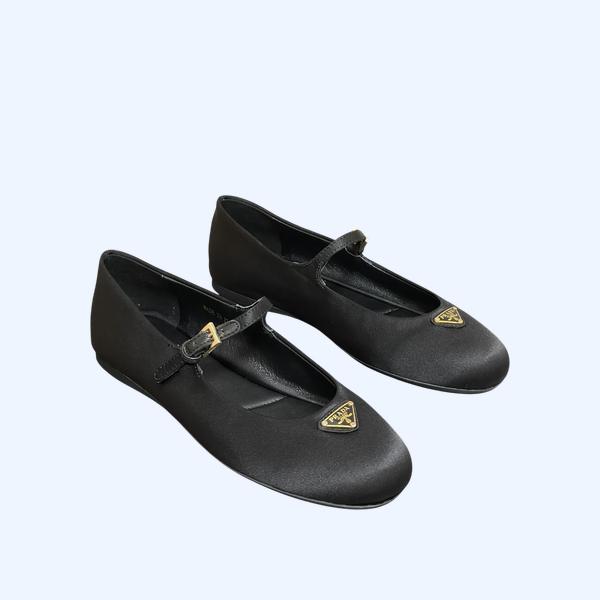 [ Prada ] 프라다 새틴 메리제인 플랫
