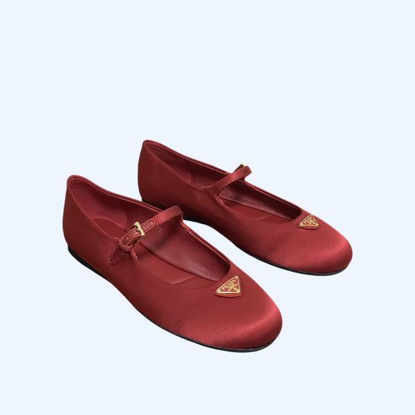 [ Prada ] 프라다 새틴 메리제인 플랫