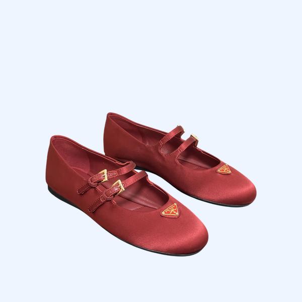 [ Prada ] 프라다 새틴 메리제인 플랫
