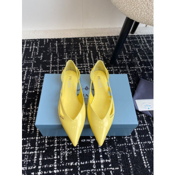 [ 프라다 ] 브러쉬드 레더 컷 아웃 발레리나 슈즈