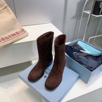 [ Prada ] 프라다 스웨이드 미들 부츠