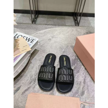 [Miu Miu] 미우미우 라피아 우븐 패브릭 슬라이드