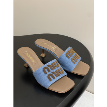 [ Miu Miu ] 미우미우 로고 데님 뮬