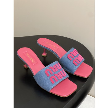 [ Miu Miu ] 미우미우 로고 데님 뮬