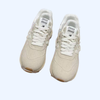 [Miu Miu] 미우미우 x 뉴발란* 574 스트라이프 벨벳 스니커즈