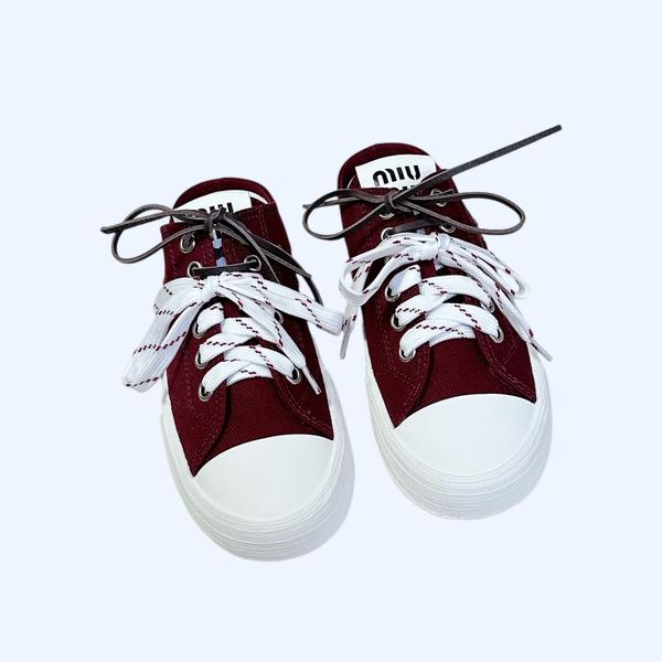 [ Miu Miu ] 미우미우 캔버스 스니커즈 뮬