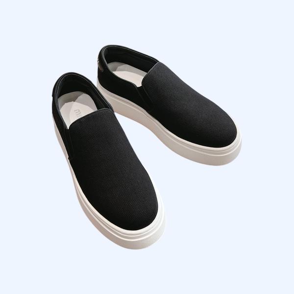 [ Miu Miu ] 미우미우 캔버스 플랫폼 스니커즈