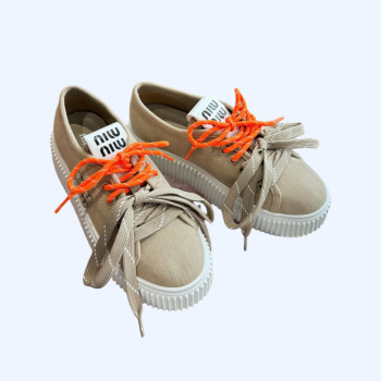 [ Miu Miu ] 미우미우 플랫폼 스니커즈