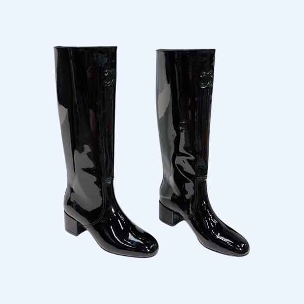 [ Celine ] 셀린느 에나멜 가죽 부츠