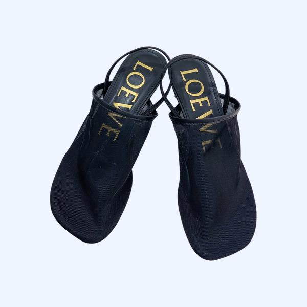 [ Loewe ] 로에베 메시 페탈 슬링백 힐 샌들