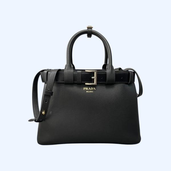 [ Prada ] 프라다 더블 벨트 버클 가죽 백 스몰