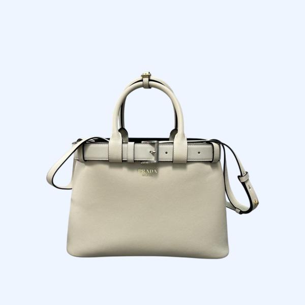 [ Prada ] 프라다 더블 벨트 버클 가죽 백 스몰