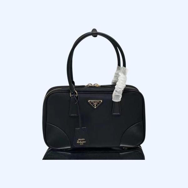 [ Prada ] 프라다 리나일론 사피아노 가죽 투핸들 백 미디엄