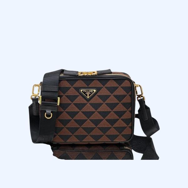 [ Prada ] 프라다 브리크 자수 패브릭 크로스백