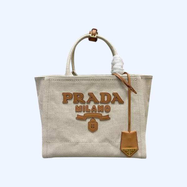 [ Prada ] 프라다 리넨 캔버스 토트백 스몰