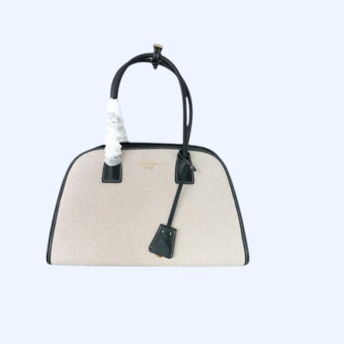 [ Prada ] 프라다 리넨 가죽 토트백