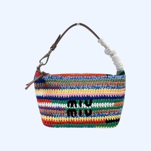 [ 미우미우 ] 라피아 토트 숄더백