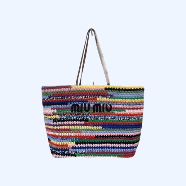 [ 미우미우 ] 라피아 토트 숄더백 쇼퍼백