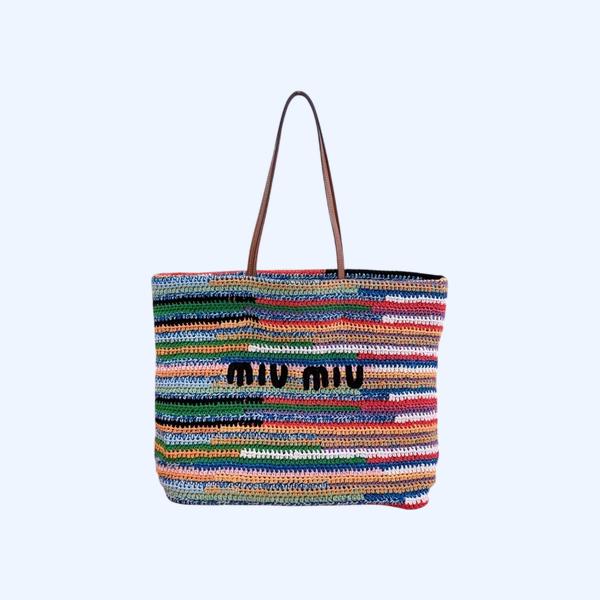 [ 미우미우 ] 크로셰 니트 토트 백