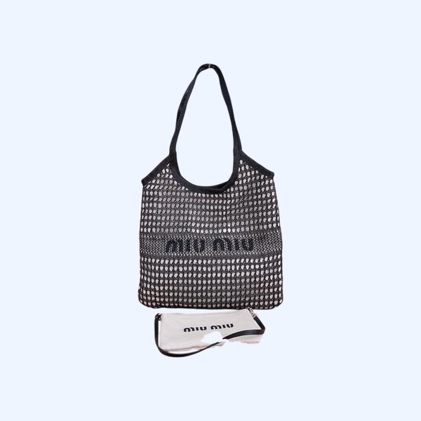 [ 미우미우 ] 신상 린넨 앤 패브릭 토드백