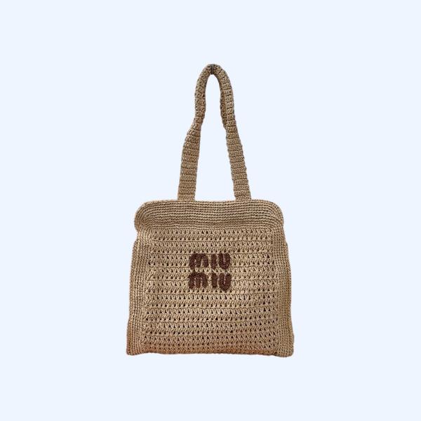 [ 미우미우 ] 크로셰 라피아 토트 백