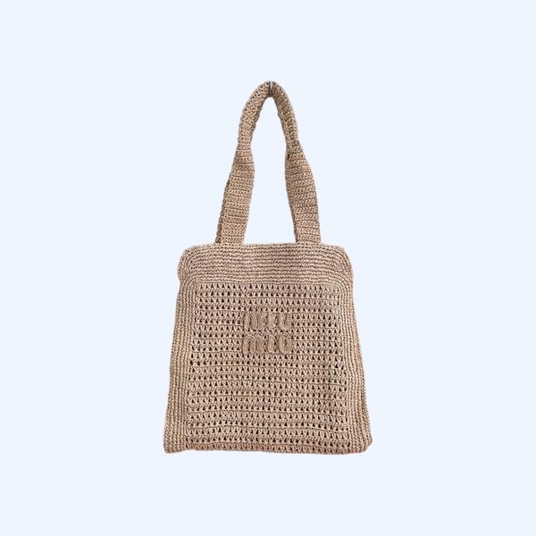[ 미우미우 ] 크로셰 라피아 토트 백