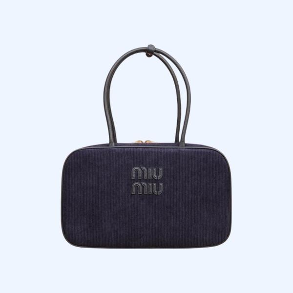 [ 미우미우 ] 코듀로이 탑 핸들 보 백