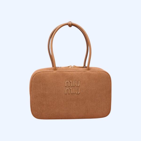 [ 미우미우 ] 코듀로이 탑 핸들 보 백