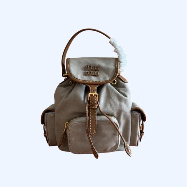 [ Miu Miu ] 미우미우 캔버스 및 가죽 백팩