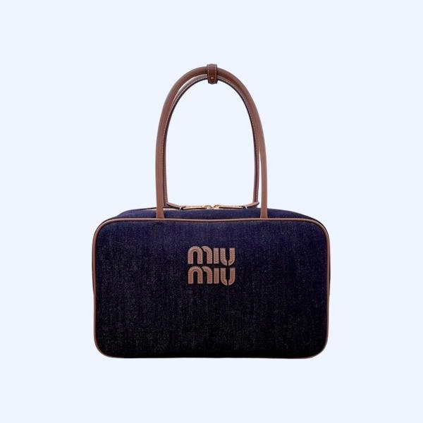 [ Miu Miu ] 미우미우 캔버스 및 가죽 보 백