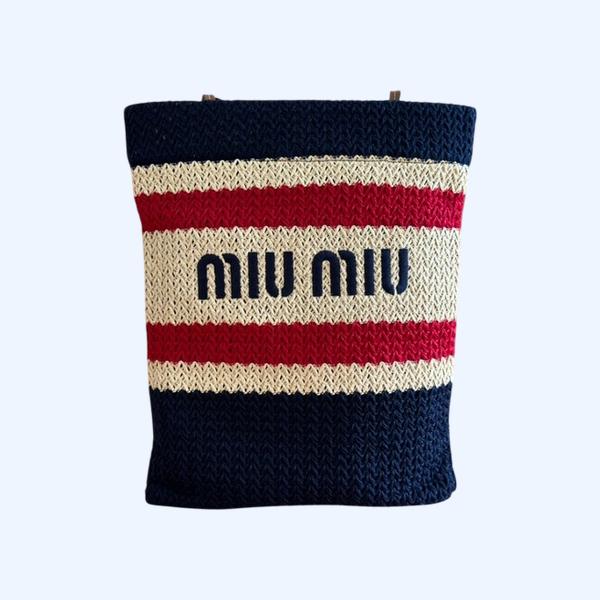 [ Miu Miu ] 미우미우 라피아 우븐 토트 백