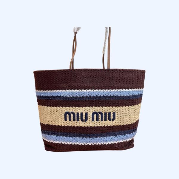 [ Miu Miu ] 미우미우 라피아 우븐 토트 백